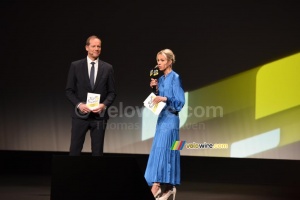 Marion Rousse, Director of the Tour de France Femmes avec Zwift, with Christian Prudhomme (7309x)